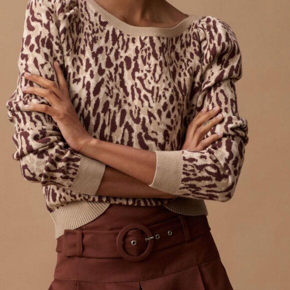 ANTHROPOLOGIE MAEVE Puff-Sleeve Pullover Sweater - Picture 1 of 6